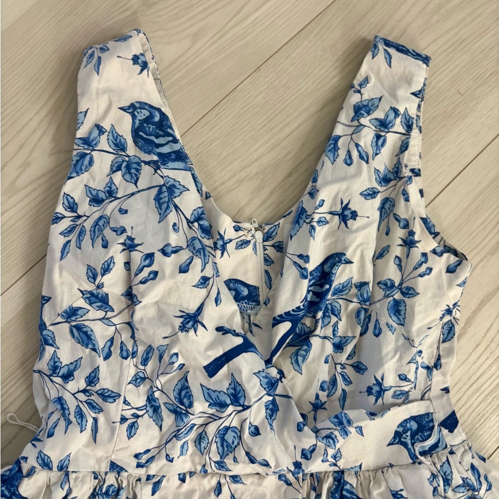 ModCloth Bea & Dot Blue Bird V Neck Dress - Picture 3 of 7